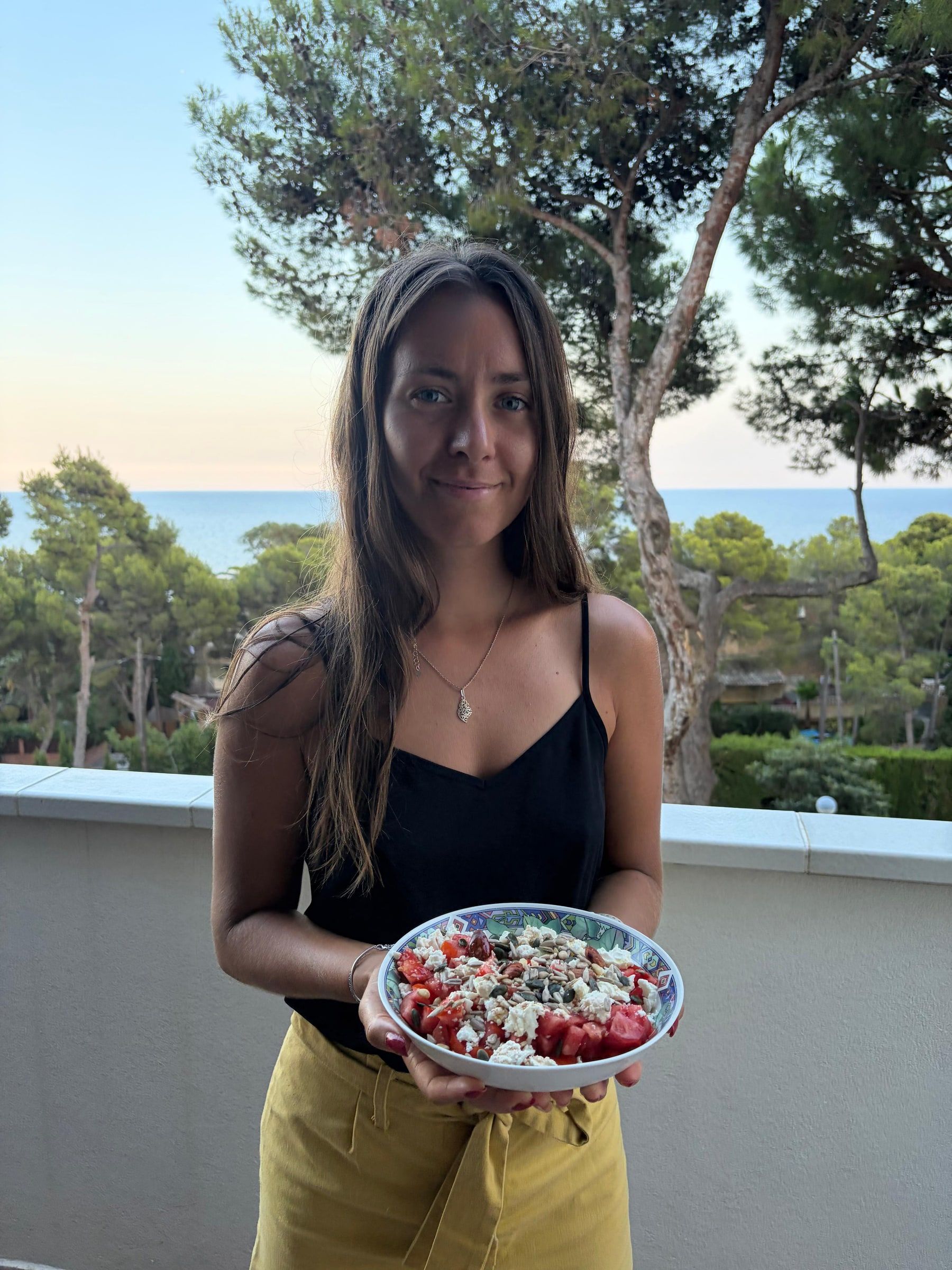 Marion Colin avec un repas sain